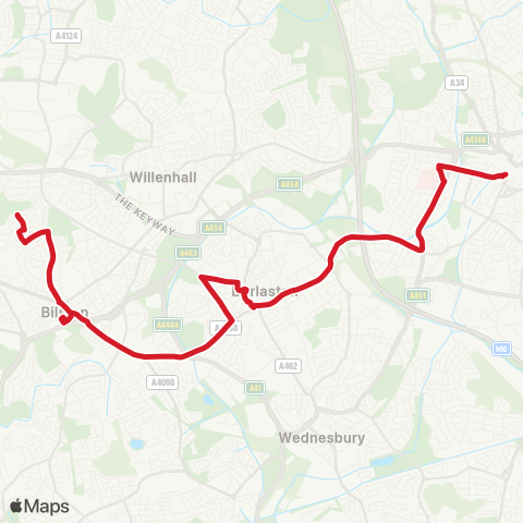 National Express West Midlands  map