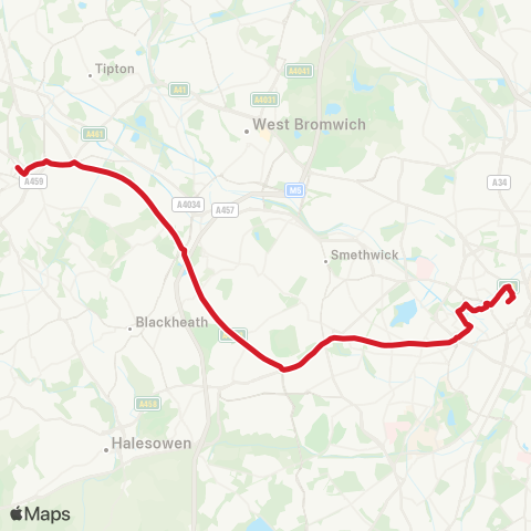 National Express West Midlands  map