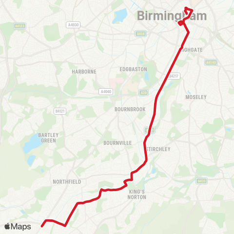 National Express West Midlands  map