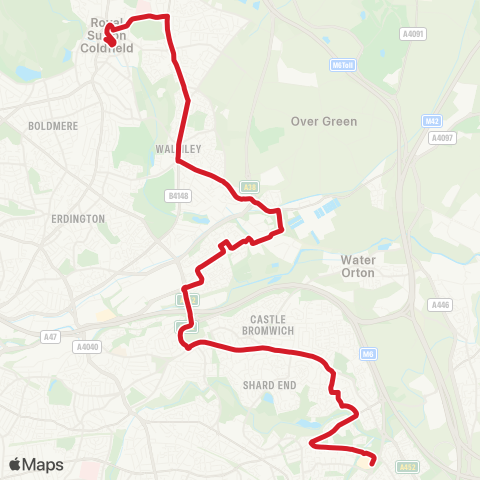 National Express West Midlands  map