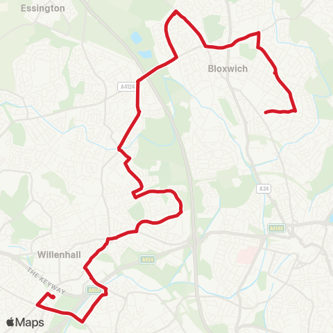 National Express West Midlands  map