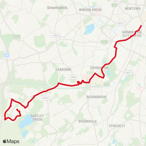 National Express West Midlands  map