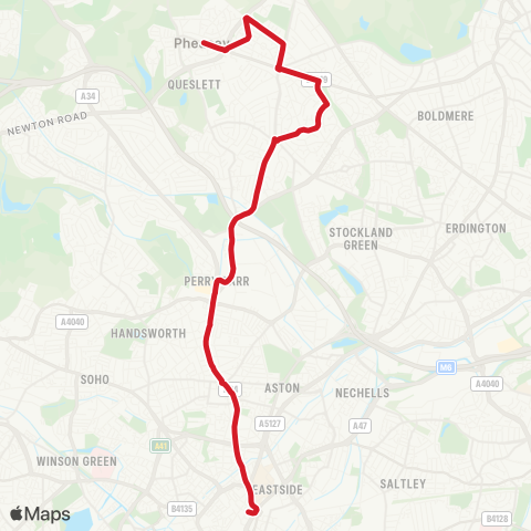 National Express West Midlands  map