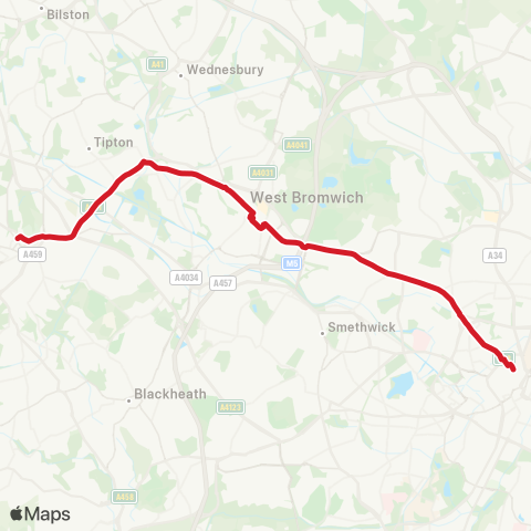 National Express West Midlands  map