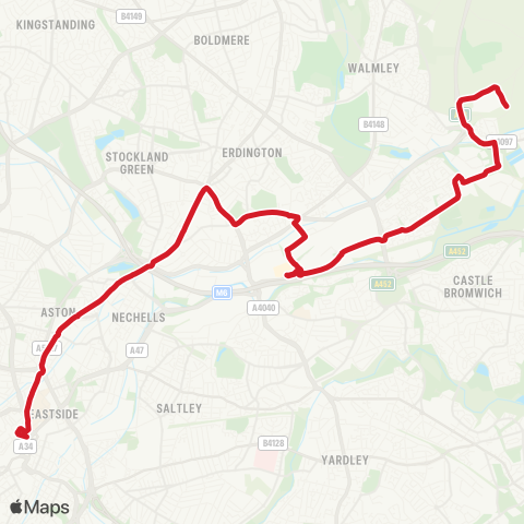 National Express West Midlands  map