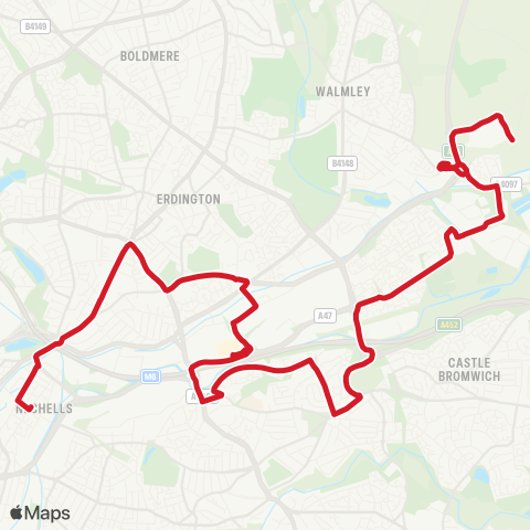 National Express West Midlands  map