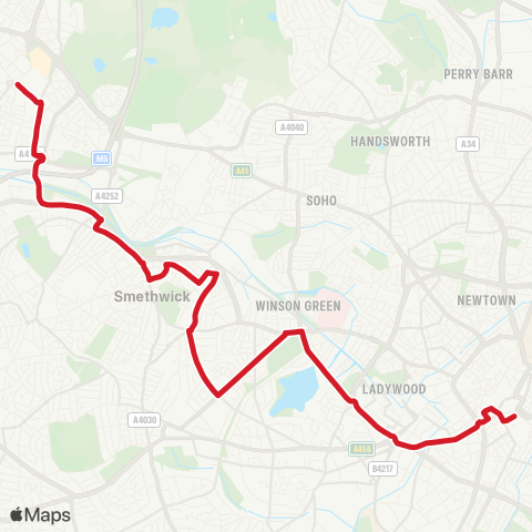 National Express West Midlands  map