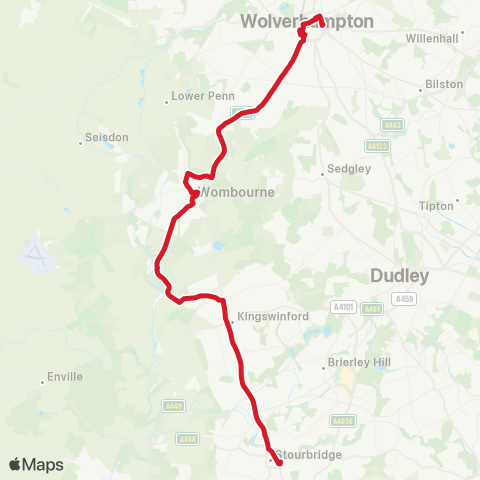 National Express West Midlands  map