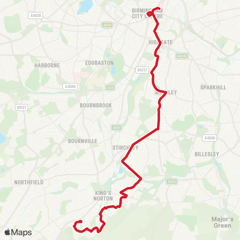 National Express West Midlands  map