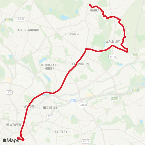 National Express West Midlands  map