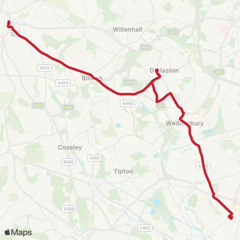 National Express West Midlands  map