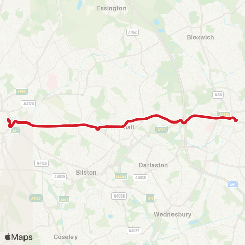 National Express West Midlands  map