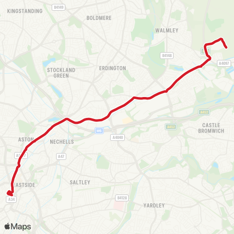 National Express West Midlands  map