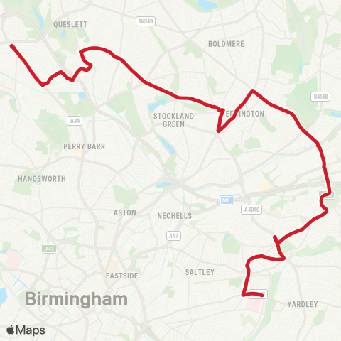 National Express West Midlands  map