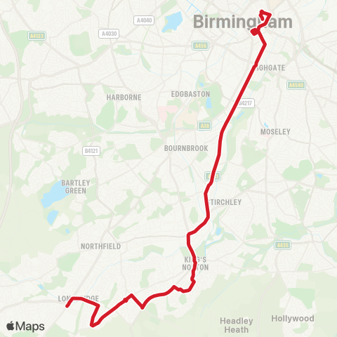 National Express West Midlands  map