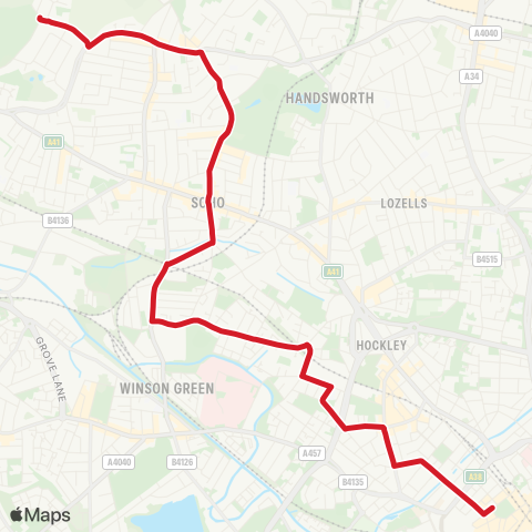 National Express West Midlands  map