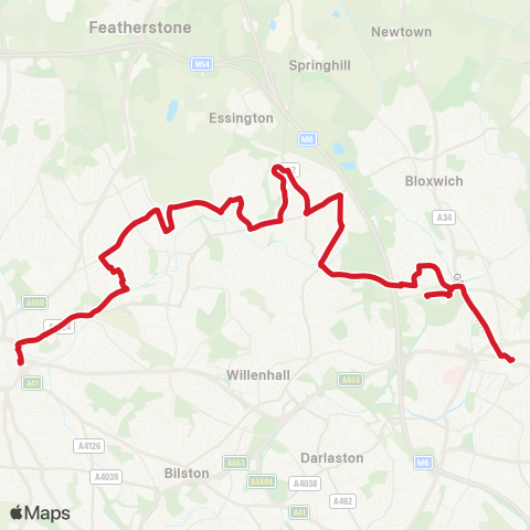 National Express West Midlands  map