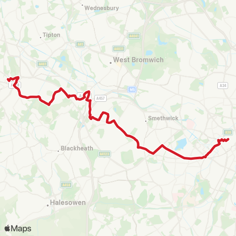 National Express West Midlands  map