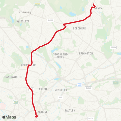 National Express West Midlands  map