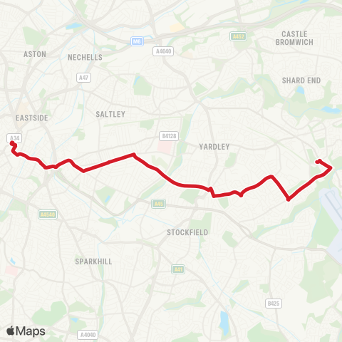 National Express West Midlands  map