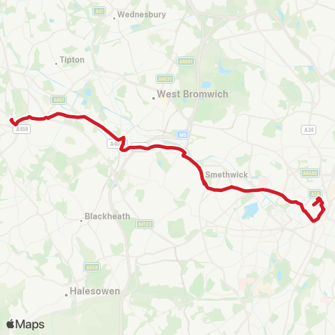 National Express West Midlands  map