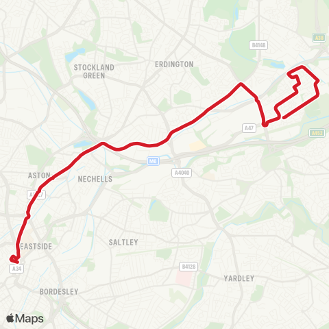 National Express West Midlands  map