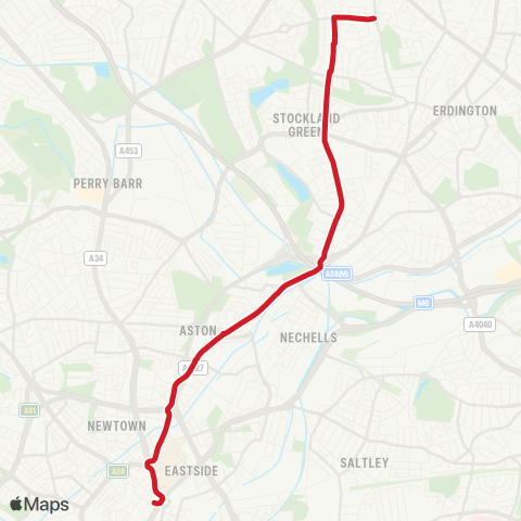 National Express West Midlands  map