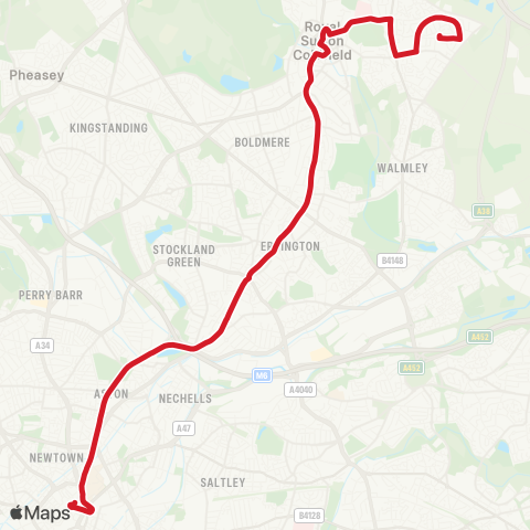 National Express West Midlands  map