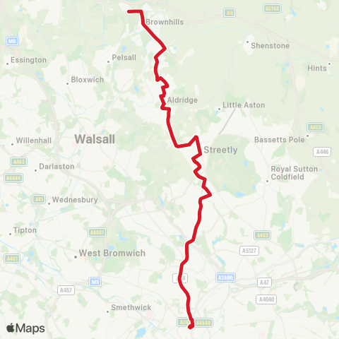 National Express West Midlands  map