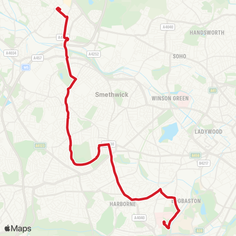 National Express West Midlands  map