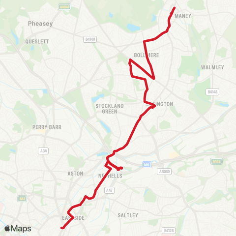 National Express West Midlands  map