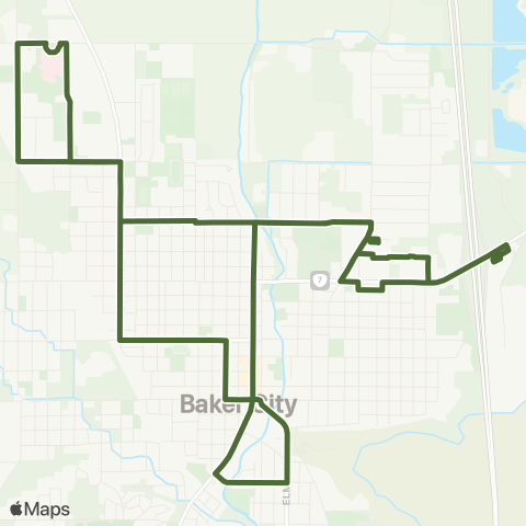 Northeast Oregon Public Transportation Baker City map