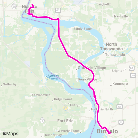 NFTA 77 - Buffalo-Niagara Falls Express map