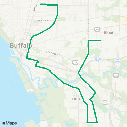 NFTA 111 - South Michigan map