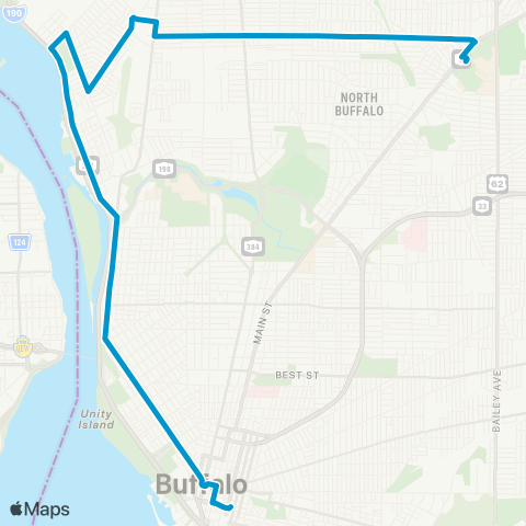 NFTA 5 - Niagara-Kenmore map