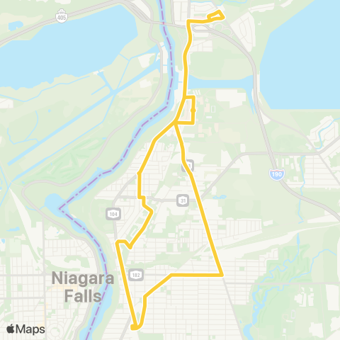 NFTA 52 - North End Circulator map