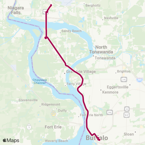 NFTA 60 - Niagara Falls Express map