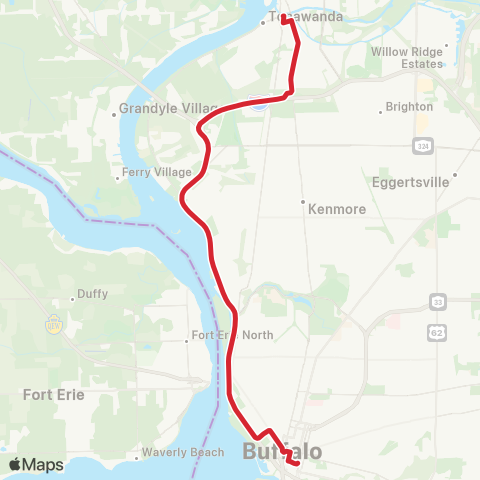 NFTA 61 - Tonawanda Express map