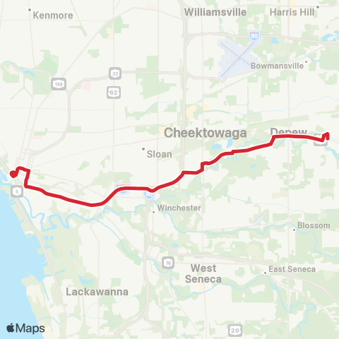 NFTA 69 - Lancaster Express map