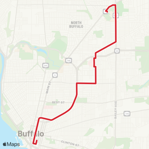 NFTA 81 - Eastside Express map