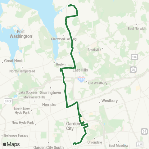 NICE Bus Hempstead--Glen Cove map