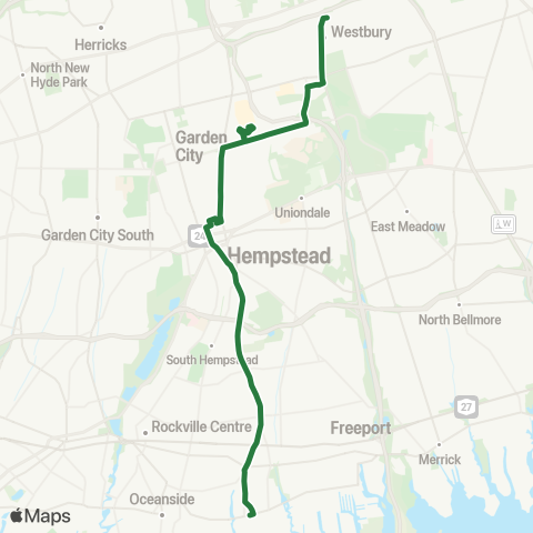 NICE Bus Baldwin--Westbury map