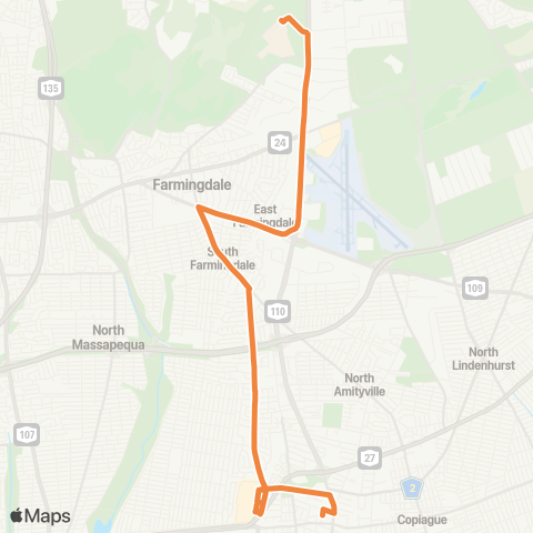NICE Bus Hempstead--Sunrise Mall / Amityville map