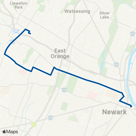 NJ Transit Tremont - Central Av - Newark Penn Sta map