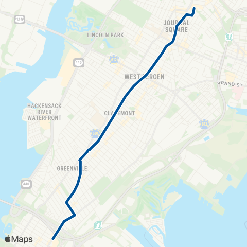 NJ Transit Bergen Avenue map