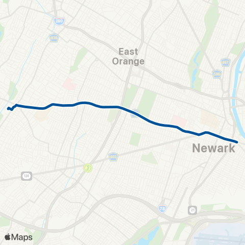 NJ Transit S Orange Avenue - Newark Penn Station map