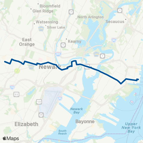 NJ Transit Newark map