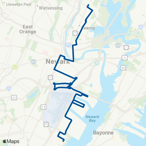 NJ Transit Kearny - Jersey Gardens map