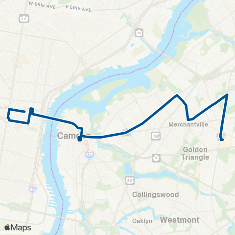 NJ Transit Cherry Hill Mall - Pennsauken - Philadelphia map