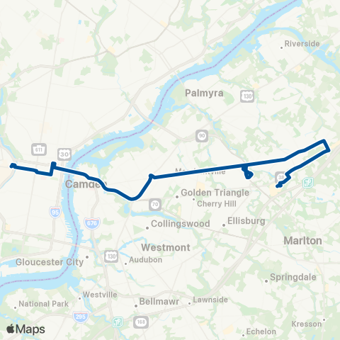 NJ Transit Philadelphia - Moorestown map